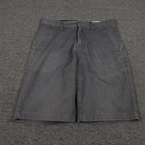 Volcom Shorts Mens 30 Gray Chino Polyester Cotton 11 Inseam Casual Summer